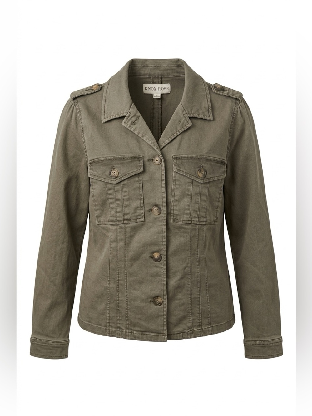 Knox Rose Olive Green Military-Style Pea Coat